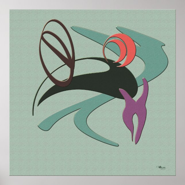 Abstract Chic: Ocean Breeze Poster (Front)
