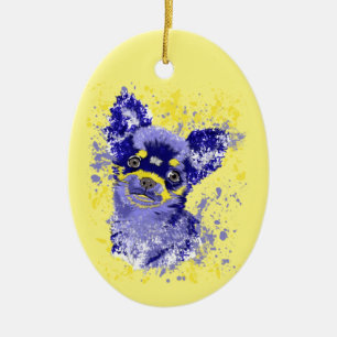 Abstract Chihuahua Ceramic Tree Decoration