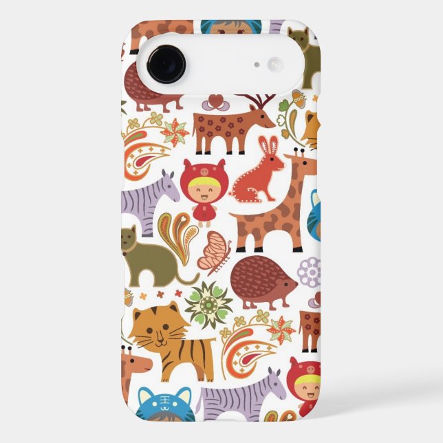 Abstract Child and Animals Pattern Case-Mate iPhone Case (Back)
