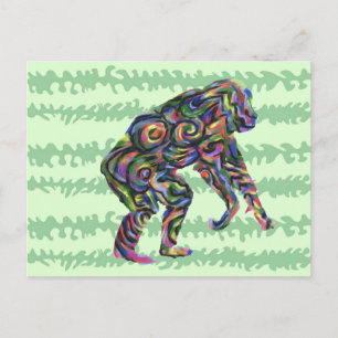 Abstract Chimpanzee Art Postcard
