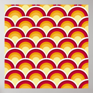 Abstract chinese,  japanese scaly skin mythical fa poster