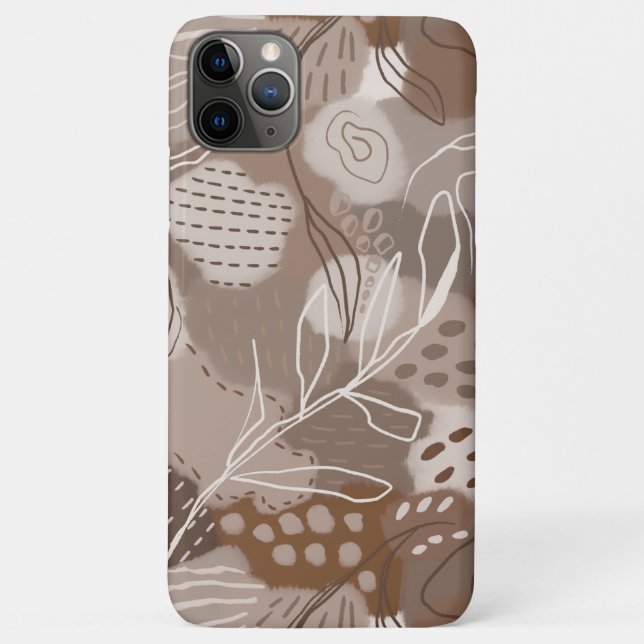 Abstract Chocolate Brown Collage Shapes Case-Mate iPhone Case (Back)