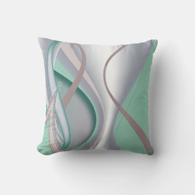 Abstract Chocolate Mint Tornado Cushion (Front)