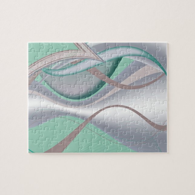 Abstract Chocolate Mint Tornado Jigsaw Puzzle (Horizontal)