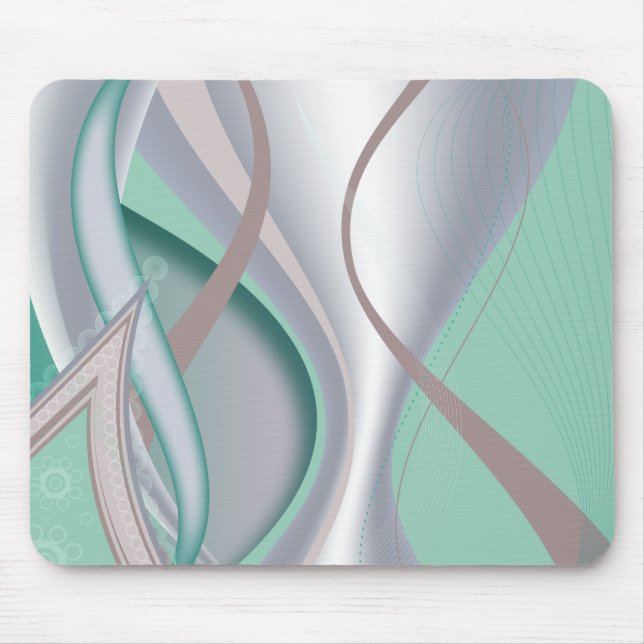 Abstract Chocolate Mint Tornado Mouse Mat (Front)