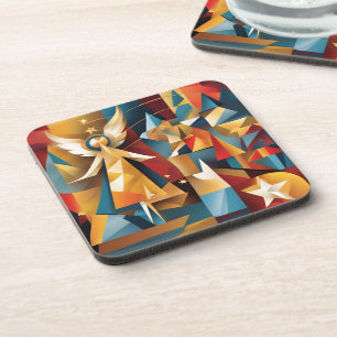 Abstract Christmas Angel Coaster