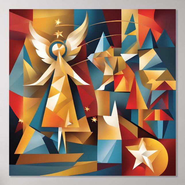 Abstract Christmas Angel Foil Prints (Front)