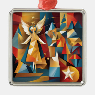 Abstract Christmas Angel Metal Tree Decoration