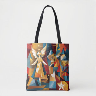 Abstract Christmas Angel Tote