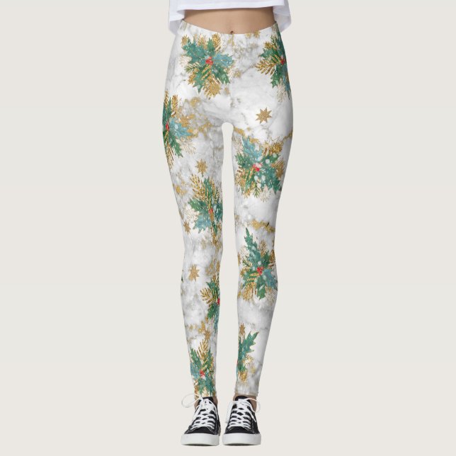 Abstract Christmas Art Leggings (Front)