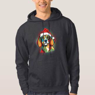 Abstract Christmas Beagle Hoodie