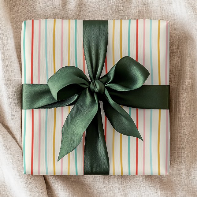 Abstract Christmas Colourful Doodle Striped Patter Wrapping Paper (Creator Uploaded)