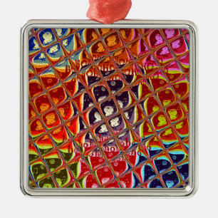 Abstract Christmas Colours Collection. Metal Tree Decoration