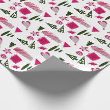 Abstract Christmas designs in pink & pink