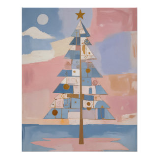 Abstract Christmas Geometry Poster