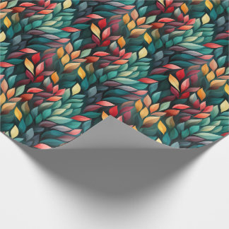 Abstract Christmas Leaves Wrapping Paper