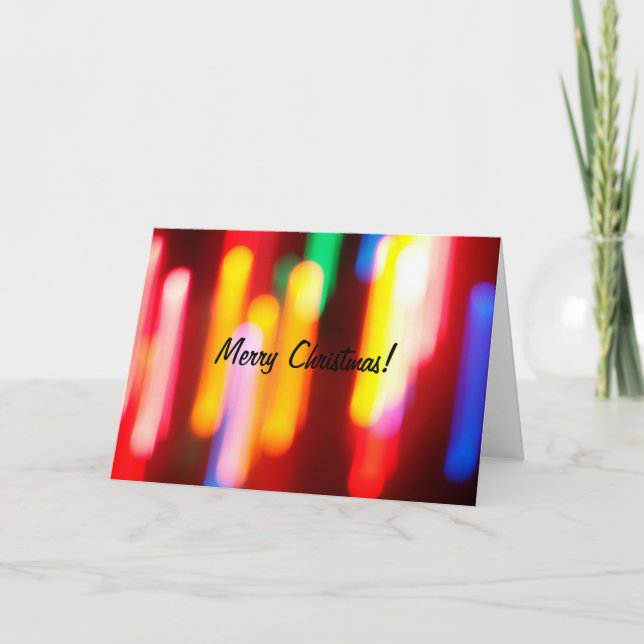 Abstract Christmas Lights Holiday Card (Front)