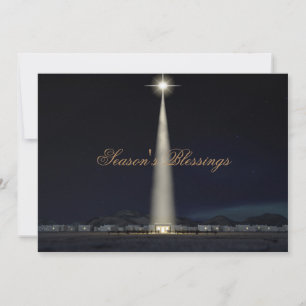 Abstract Christmas Nativity Stable And Star Holiday Card
