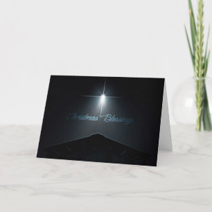 Abstract Christmas Nativity Stable And Star Holiday Card
