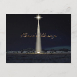 Abstract Christmas Nativity Stable And Star Holiday Postcard