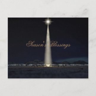 Abstract Christmas Nativity Stable And Star Holiday Postcard
