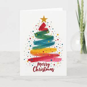Abstract Christmas Tree Art Card
