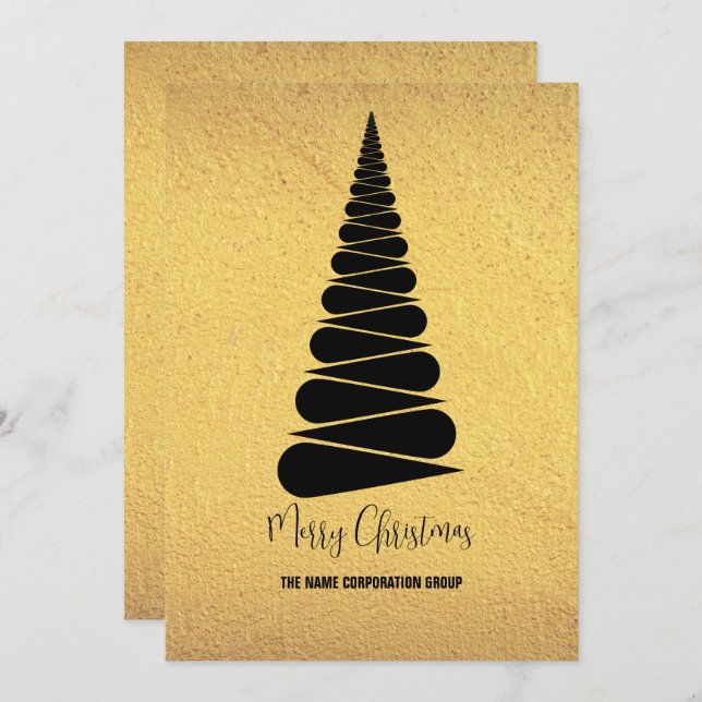 Abstract Christmas tree business Invitation (Front/Back)
