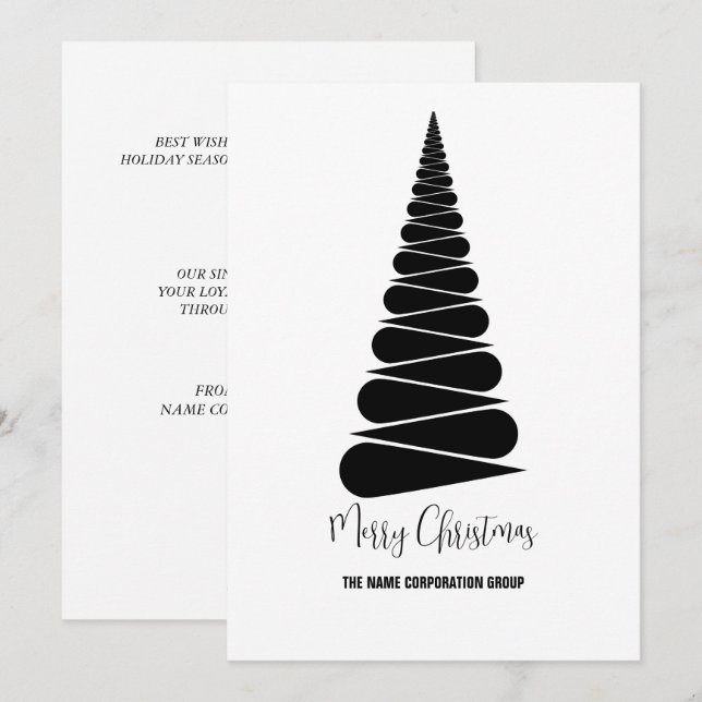Abstract Christmas tree business Invitation (Front/Back)