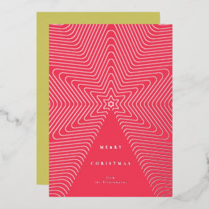 Abstract Christmas Tree Foil Christmas Card