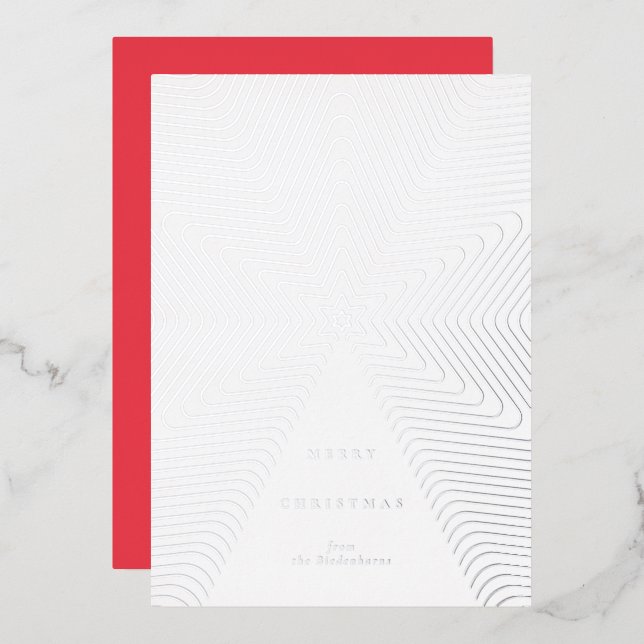 Abstract Christmas Tree Foil Christmas Card (Front/Back)