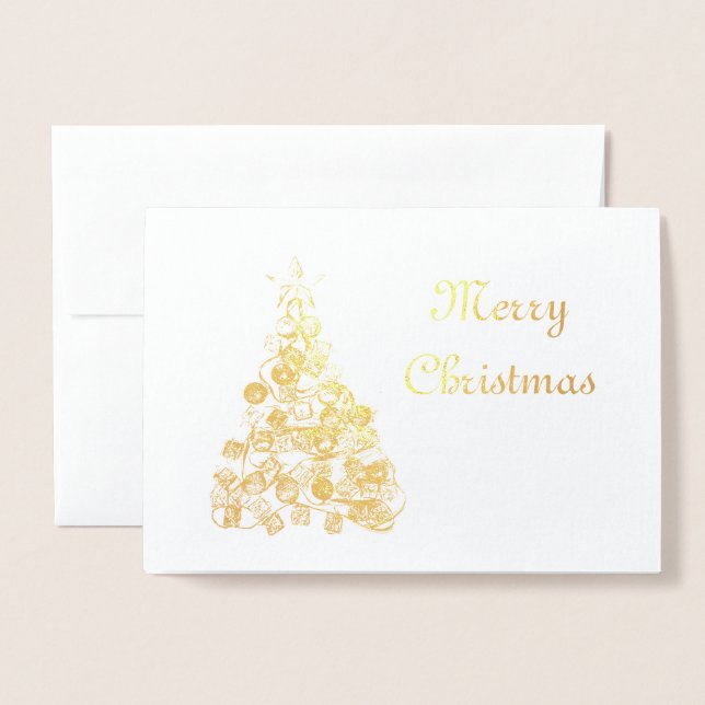 Abstract Christmas Tree (Foil) Greeting Card (Front With Envelope)