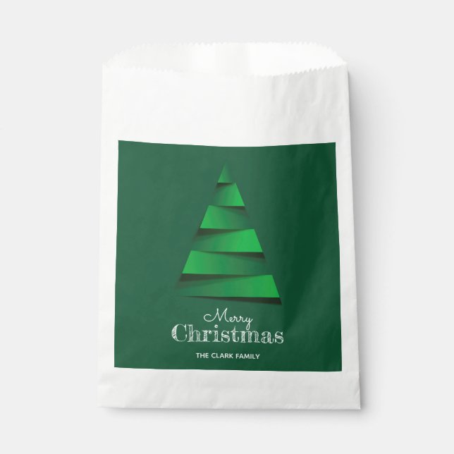 Abstract Christmas Tree Holiday Party Favour Bags (Front)