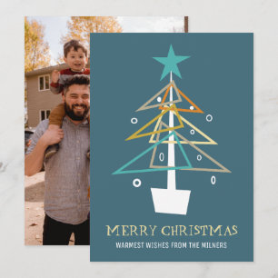 Abstract Christmas Tree Mid Century Holiday Photo Card