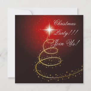 Abstract Christmas Tree Party  Invitation