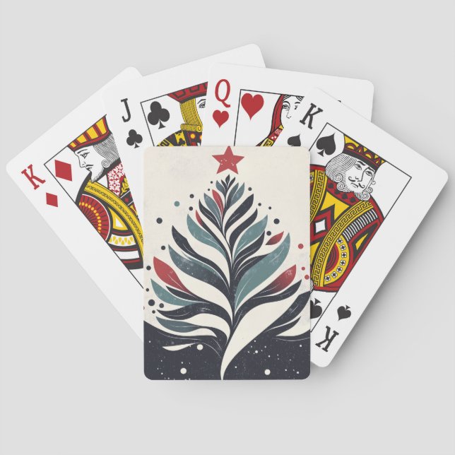 Abstract Christmas Tree Playing Cards (Back)