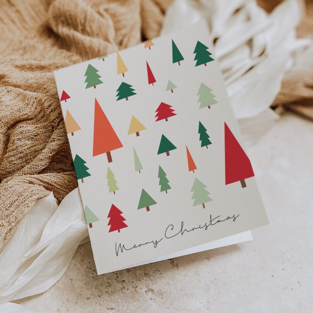 Abstract Christmas trees nordic Merry Christmas Holiday Card (Creator Uploaded)