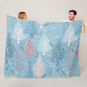 Abstract Christmas Trees Pattern 2 Fleece Blanket
