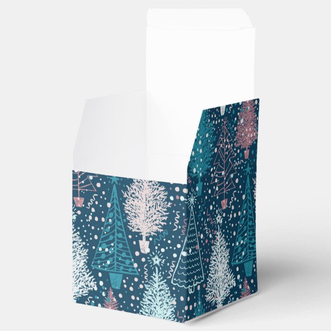 Abstract Christmas Trees Pattern Favour Box (Opened)