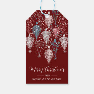 Abstract Christmas Trees Pattern Gift Tags
