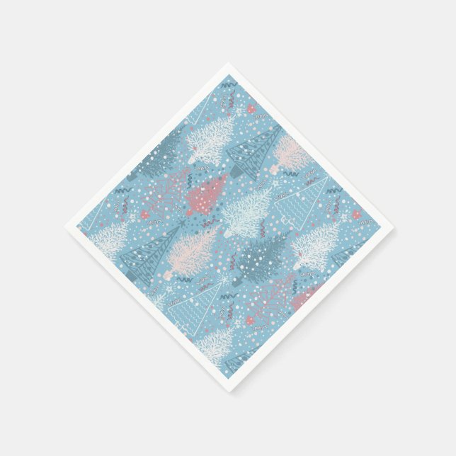 Abstract Christmas Trees Pattern Napkin (Corner)