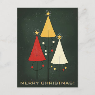 Abstract Christmas Trees Postcard