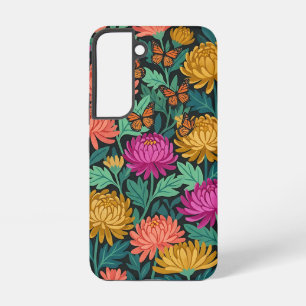 Abstract Chrysanthemum Butterflies Samsung Cases