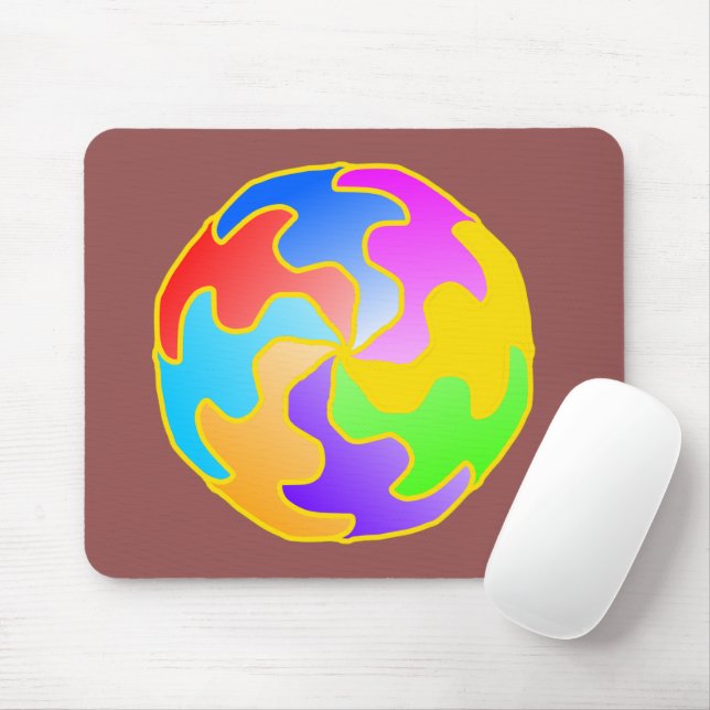 Abstract Circle Form Mouse Mat (With Mouse)
