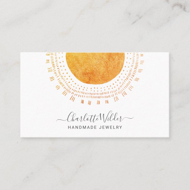 Abstract Circle Handmade Jewellery Business Card (Front)