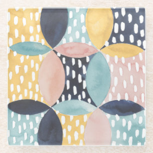 Abstract Circle Pattern Glass Coaster