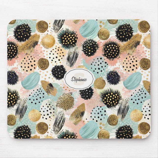 Abstract Circle Pattern -with Glitter & Speckles 2 Mouse Mat (Front)