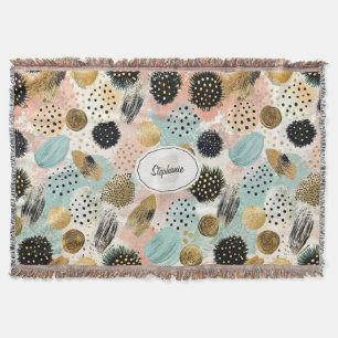 Abstract Circle Pattern -with Glitter & Speckles 2 Throw Blanket