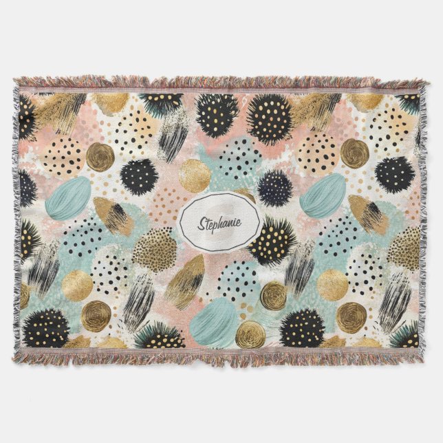 Abstract Circle Pattern -with Glitter & Speckles 2 Throw Blanket (Front)