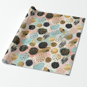 Abstract Circle Pattern -with Glitter & Speckles 2 Wrapping Paper