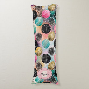 Abstract Circle Pattern -with Glitter & Speckles Body Cushion